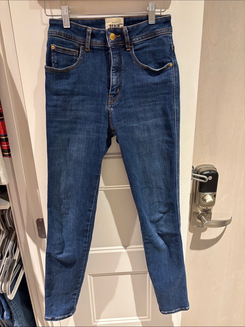 Sezane Dark Blue Skinny High-Rise Jeans